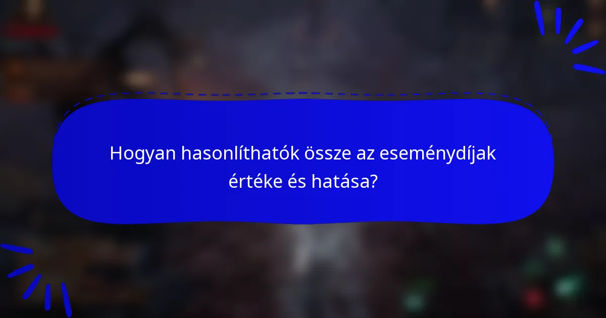 Hogyan hasonlíthatók össze az eseménydíjak értéke és hatása?